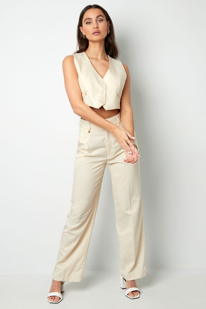 Cropped waistcoat - sand  Picture9